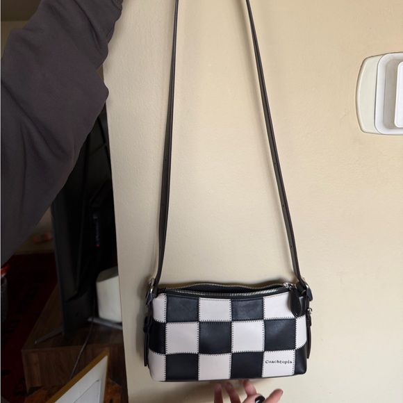 Alter/Ego Small Slouchy Shoulder Bag In Checkerboard Upcrafted Leather - Picture 6 of 12